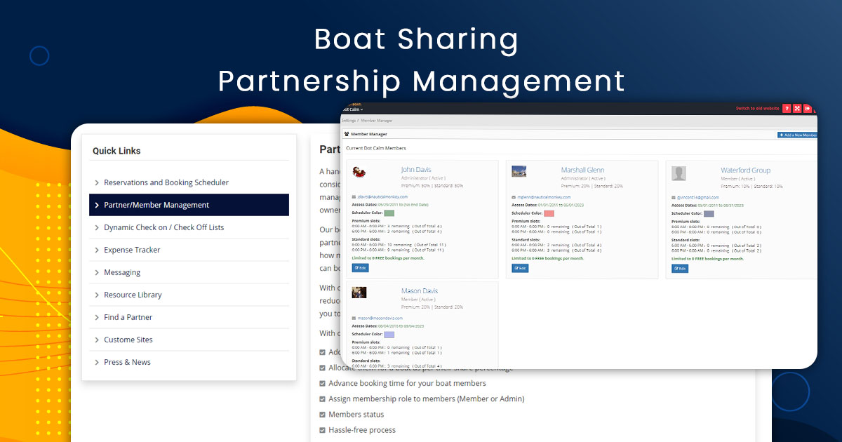 Boat Partnership Management, Boat Sharing Management Nautical Monkey