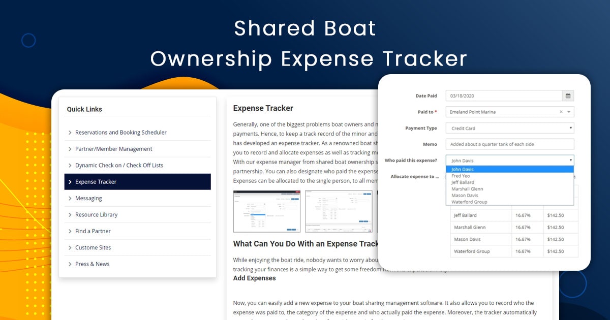 Shared Boat Expense Tracker Software Nautical Monkey